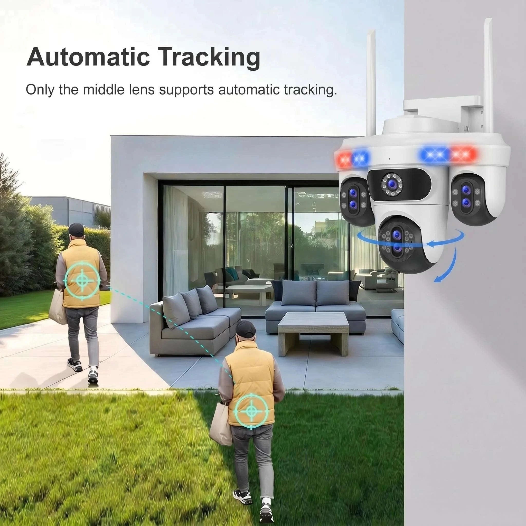 30x Optical Zoom PTZ Security Camera with 4-Area View-35MP WIFI No Card / Poland