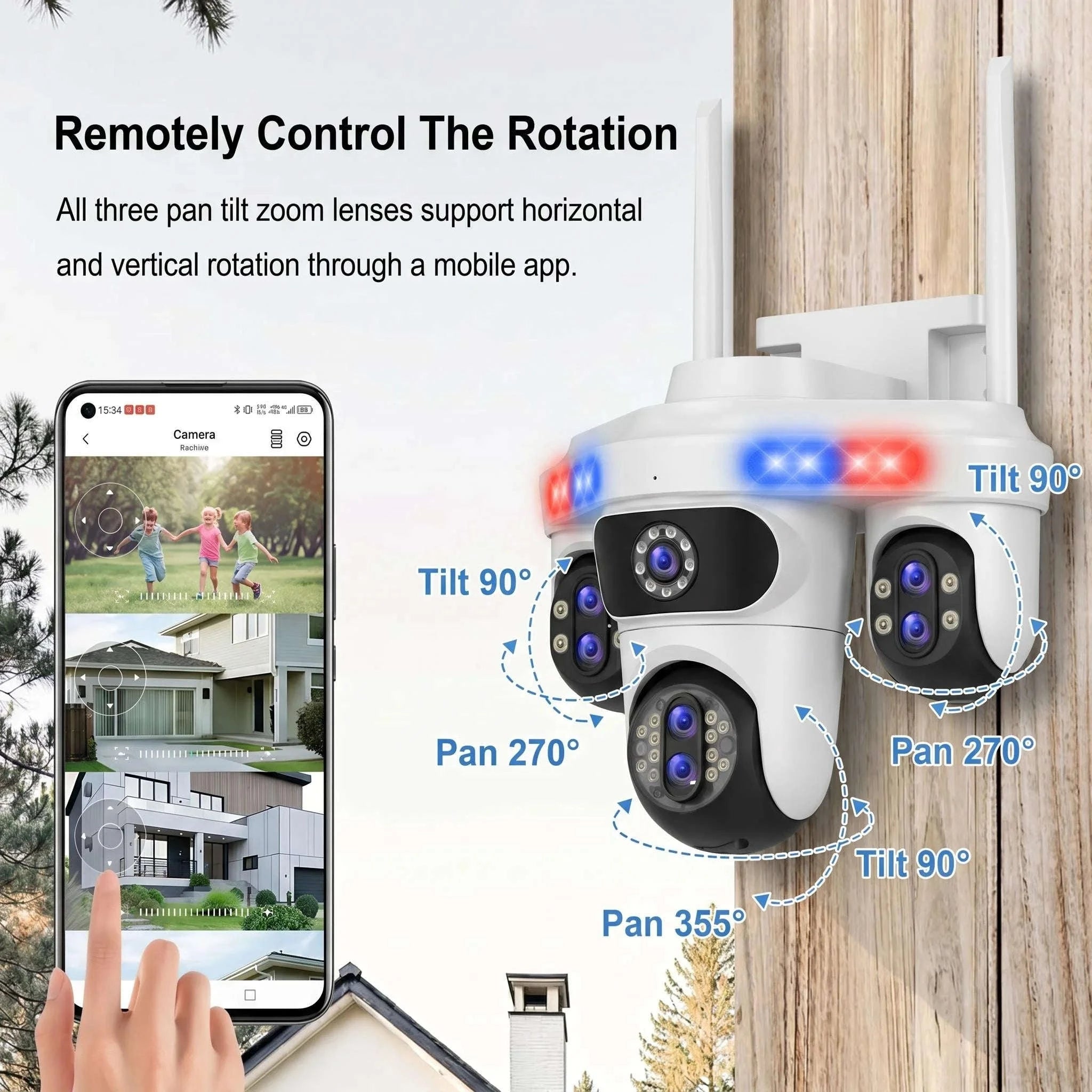 30x Optical Zoom PTZ Security Camera with 4-Area View-35MP WIFI No Card / Poland