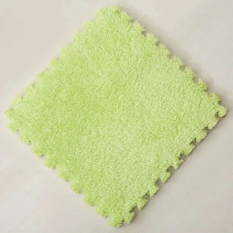 30x30cm Soft Plush Play Mat Puzzle Carpet Tiles-Dark blue / 20Pcs