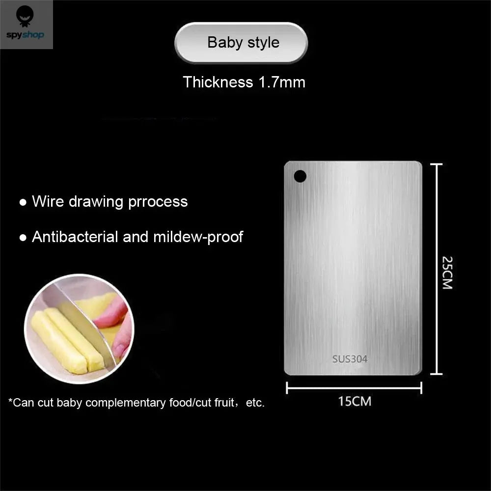 316 Stainless Steel Panel and Chopping Board Kitchen Household Thickened Double Sided Cutting Board Block Kneading Dough Board Spy-shop.com