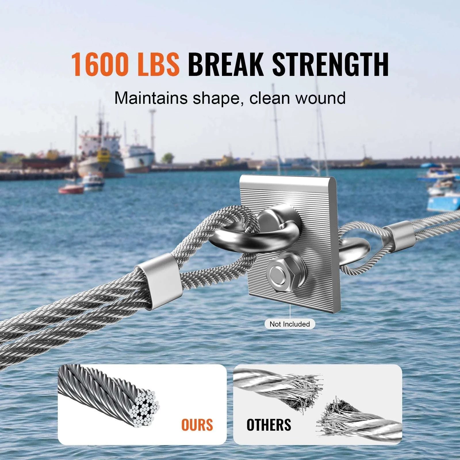 316 Stainless Steel Wire Rope Kit 1/8" 7x7 Cable 600–1000ft-600ft / United States