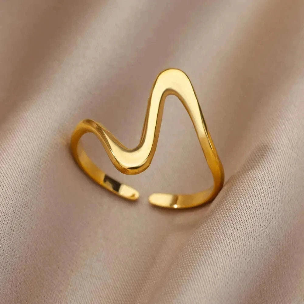 316L Stainless Steel Gold Ring for Women and Couples-JZ3111P-4 / Diameter 17mm / Gold color