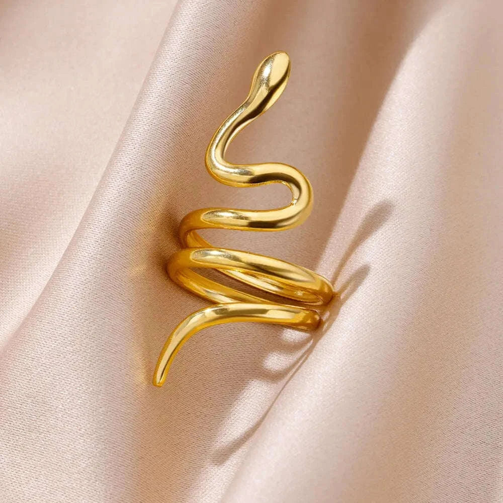 316L Stainless Steel Gold Ring for Women and Couples-JZ3111P-4 / Diameter 17mm / Gold color