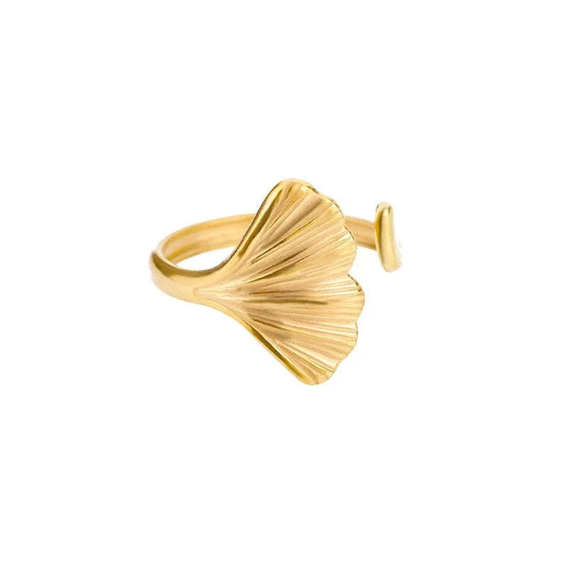 316L Stainless Steel Gold Ring for Women and Couples-JZ3111P-4 / Diameter 17mm / Gold color