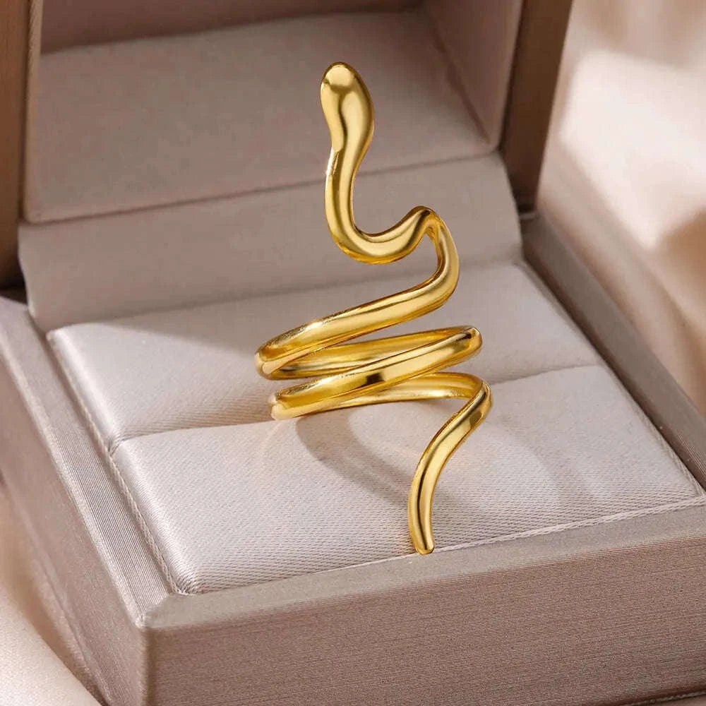 316L Stainless Steel Gold Ring for Women and Couples-JZ3111P-4 / Diameter 17mm / Gold color