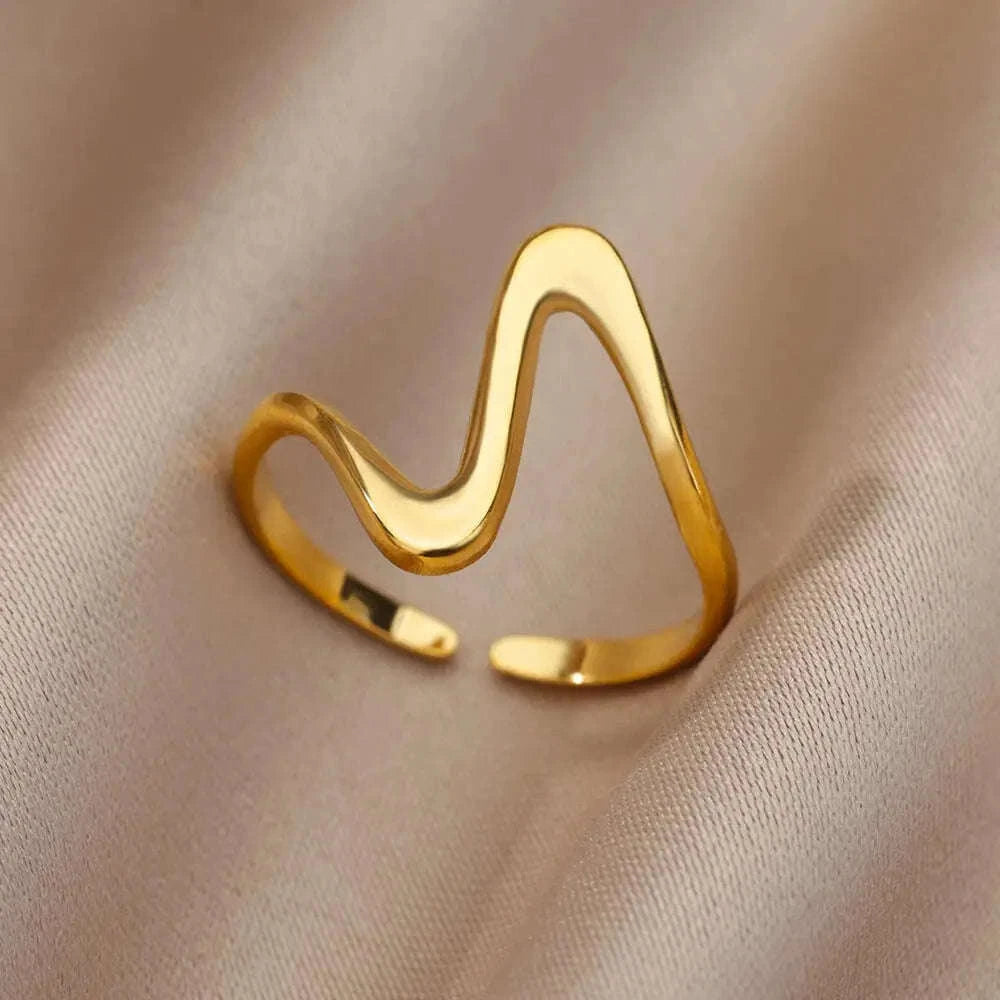 316L Stainless Steel Gold Ring for Women and Couples-JZ3111P-4 / Diameter 17mm / Gold color