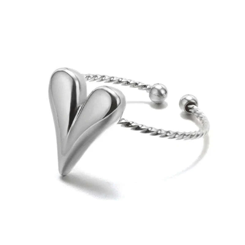 316L Stainless Steel Gold Ring for Women and Couples-JZ3111P-4 / Diameter 17mm / Gold color