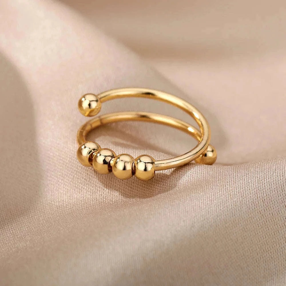 316L Stainless Steel Gold Ring for Women and Couples-JZ3111P-4 / Diameter 17mm / Gold color