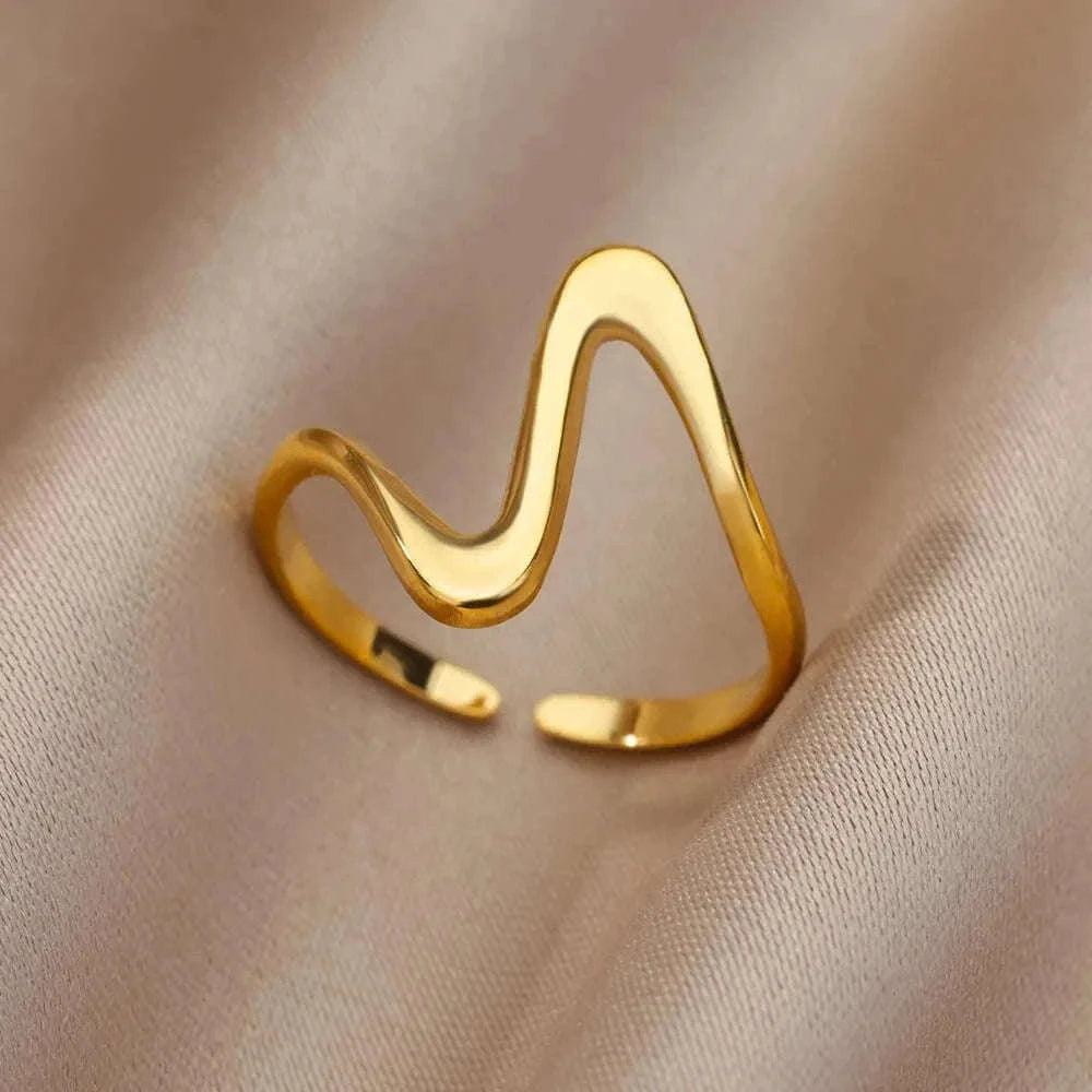 316L Stainless Steel Gold Ring for Women and Couples-JZ3111P-4 / Diameter 17mm / Gold color