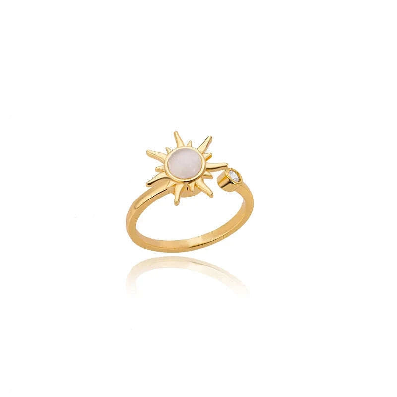 316L Stainless Steel Gold Ring for Women & Couples-JZ3111P-4 / Diameter 17mm / Gold color