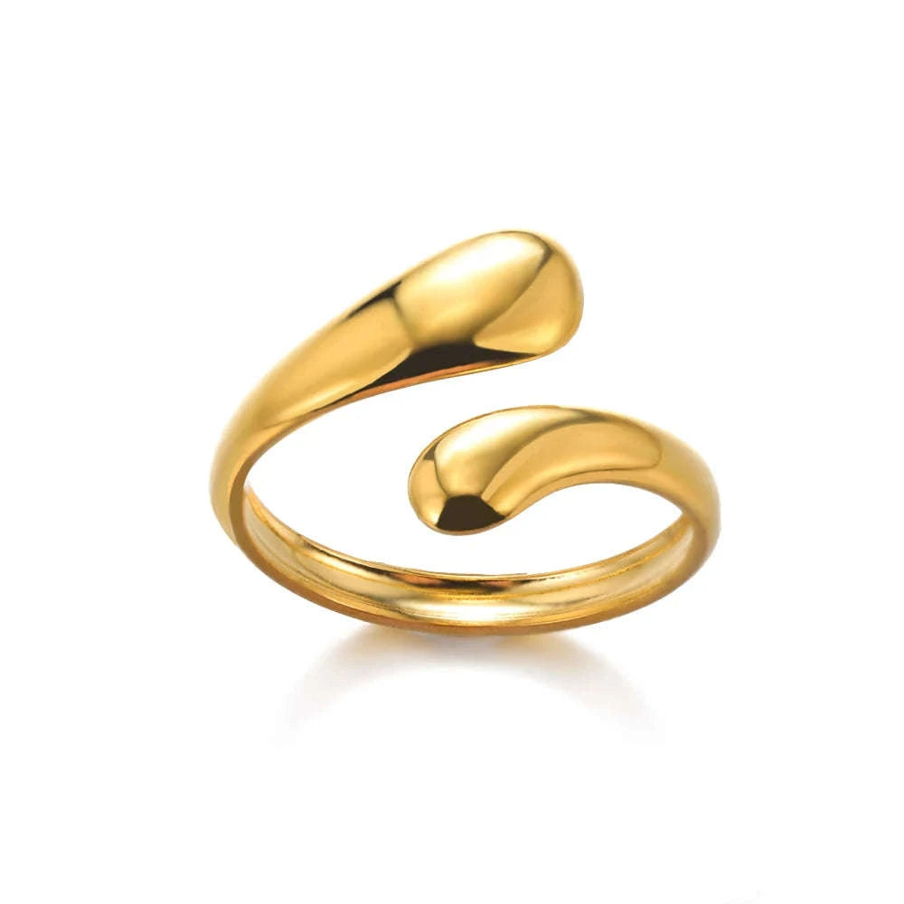 316L Stainless Steel Gold Ring for Women & Couples-JZ3111P-4 / Diameter 17mm / Gold color