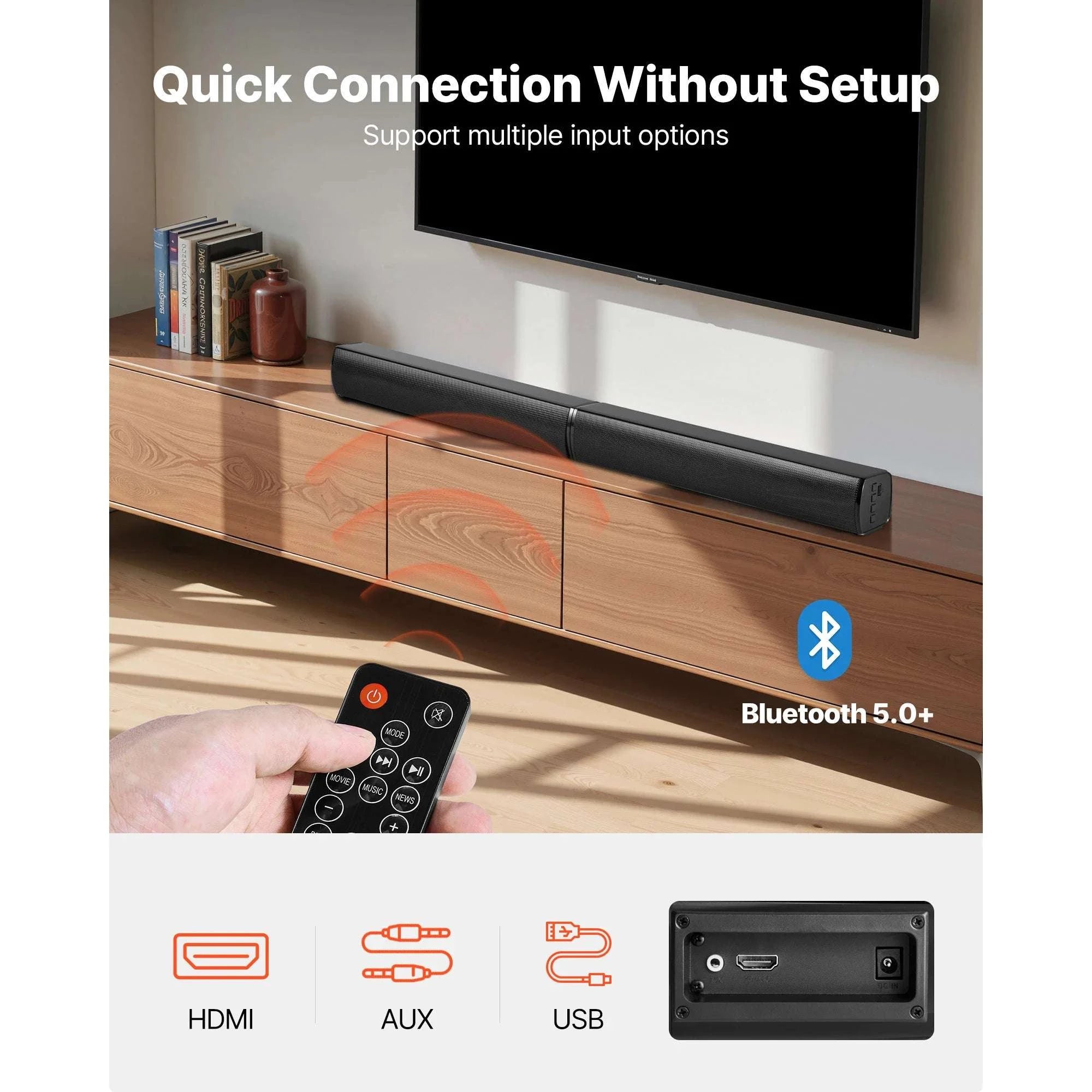 32-Inch Detachable Soundbar 80W Bluetooth TV Speaker System-80W / United States