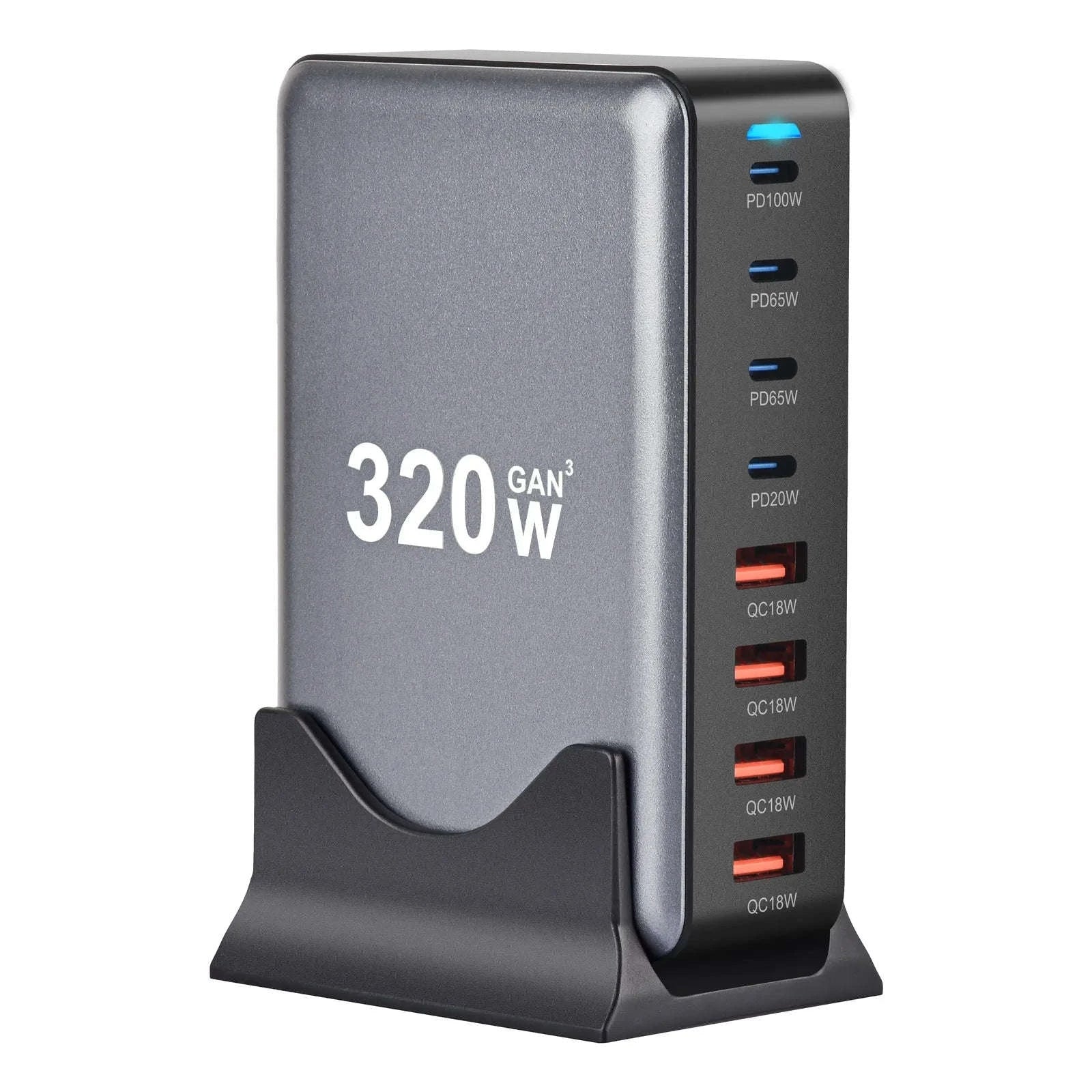 320W GaN Desktop Charger with 8-Port Fast USB‑C Power Delivery-UK