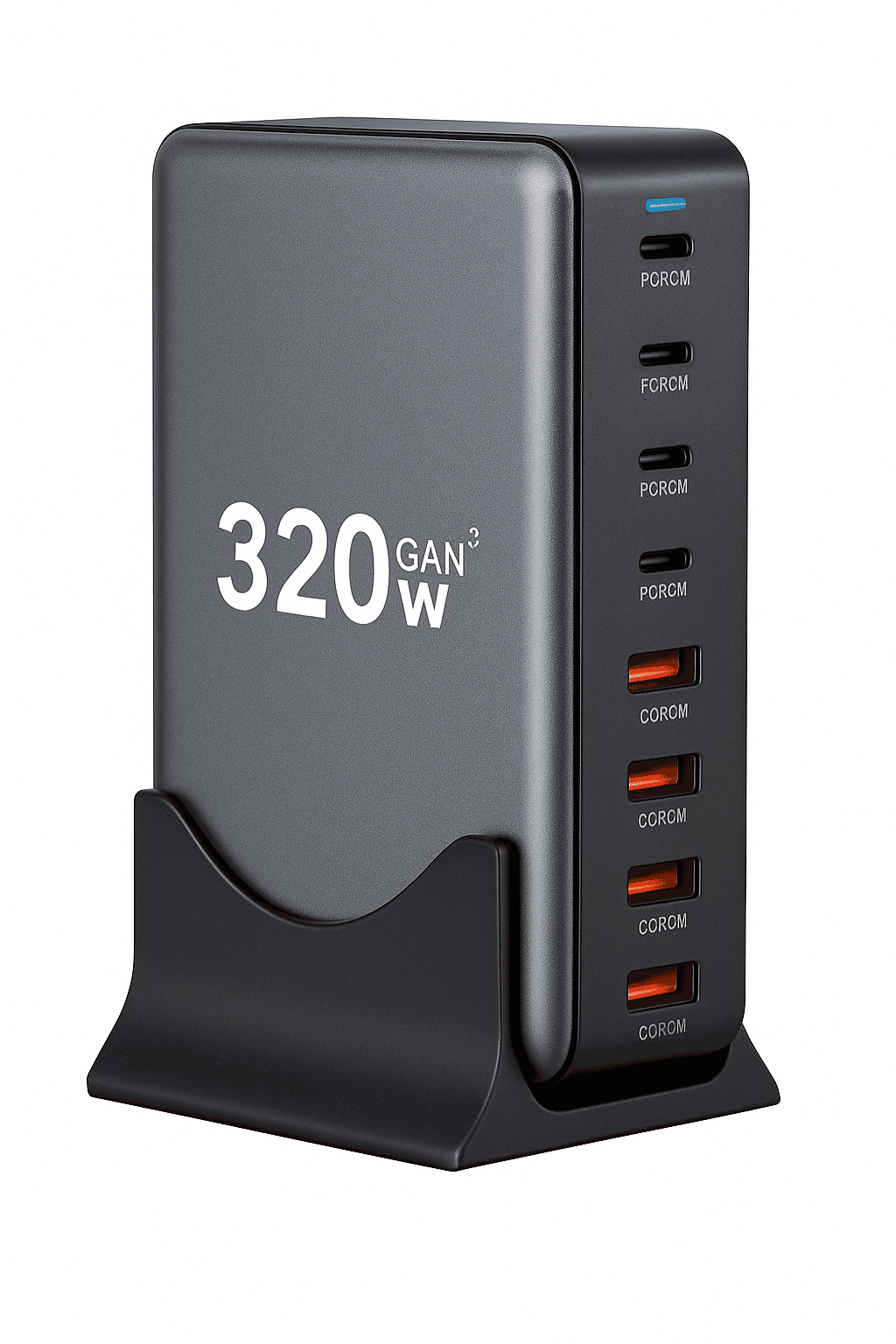 320W GaN Desktop Charger with 8-Port USB-C Power Delivery-UK