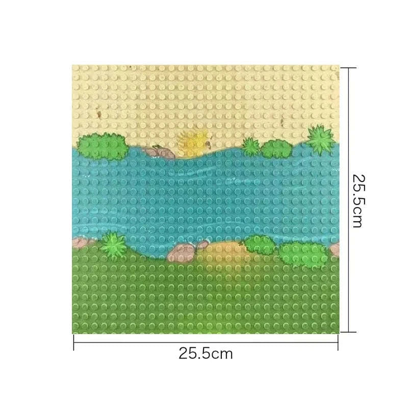 32x32 Building Block Baseplate for Creative City & Road Builds-GREENA