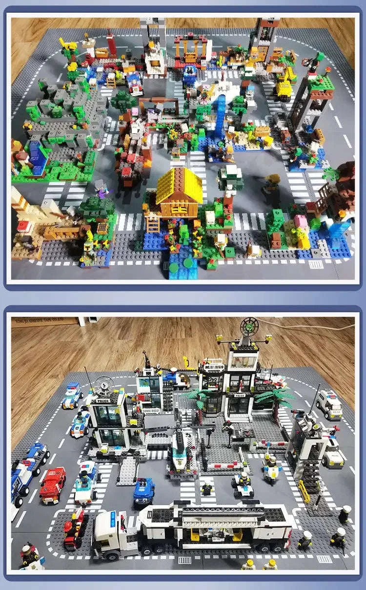 32x32 Building Block Baseplate for Creative City & Road Builds-GREENA