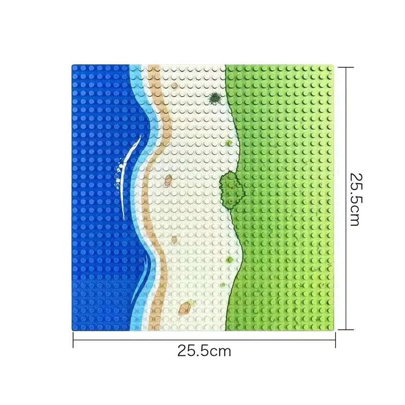 32x32 Building Block Baseplate for Creative City & Road Builds-GREENA