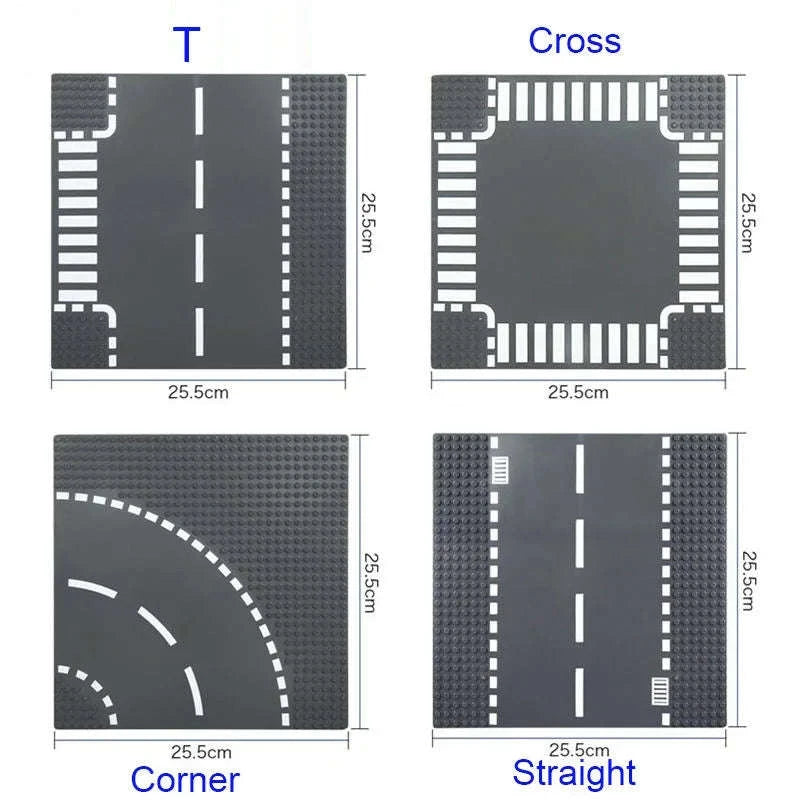 32x32 Building Block Baseplate for Creative City & Road Builds-GREENA