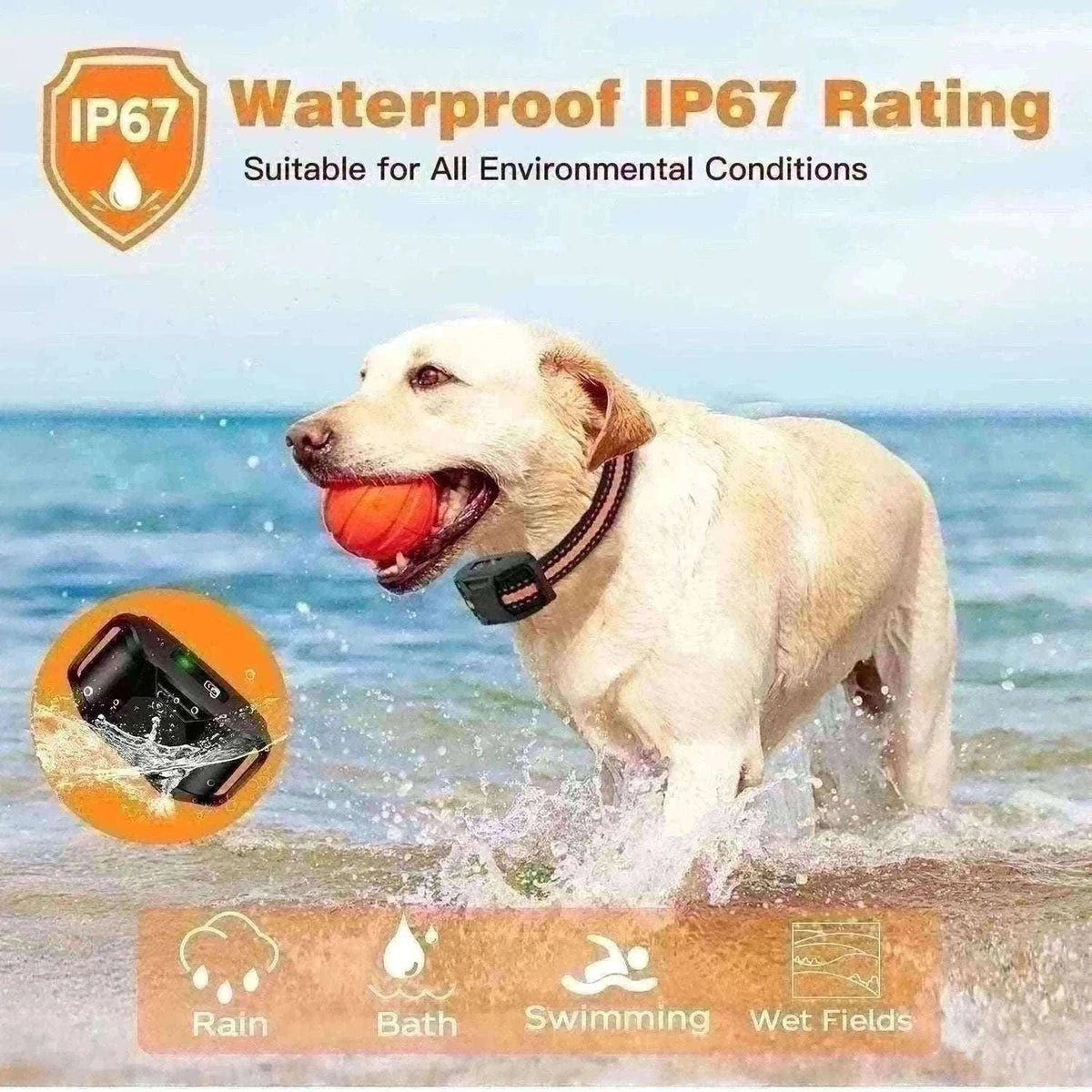 3300ft Remote Dog Training Collar Waterproof with Vibration, Beep & Shock-For 2 Dogs
