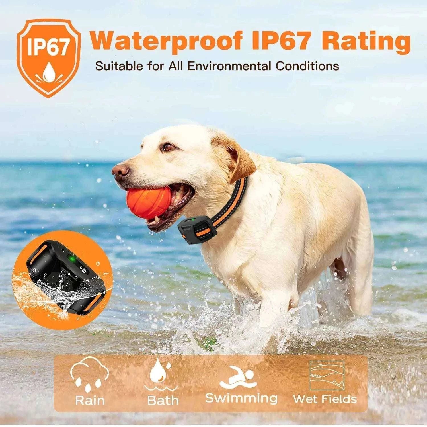 3300ft Remote Dog Training Collar Waterproof with Vibration, Beep & Shock-For 2 Dogs