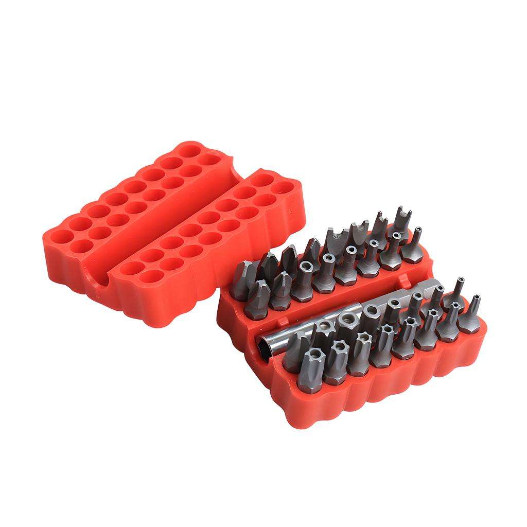33pcs Security Screwdriver Bit Set with Magnetic Holder and Case-red / United States