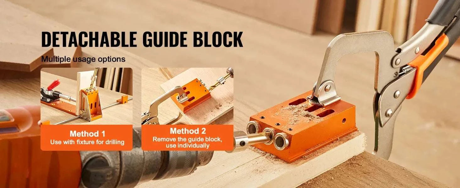 34-Piece Pocket Hole Jig Kit with C-Clamp and Drill Accessories-34 pcs / United States