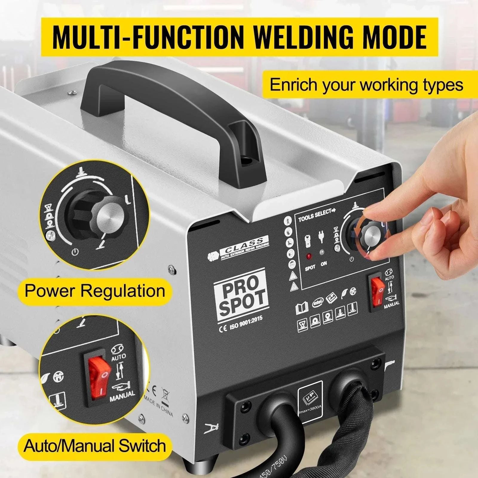 3500A Dent Puller Spot Welder 1.8KVA Dual Gun Auto Body Repair-United States