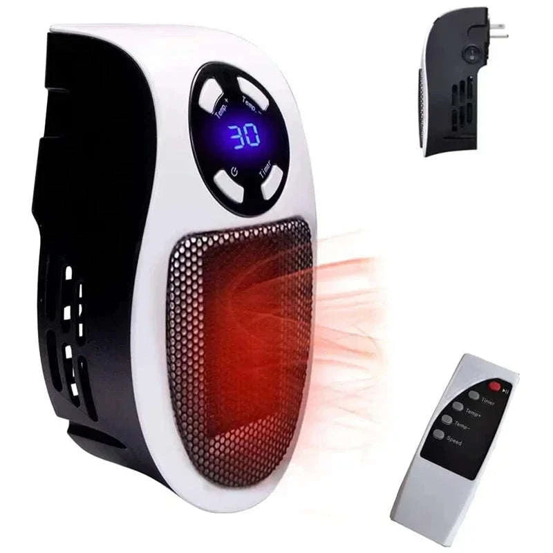 350W Portable Electric Heater with Remote Control-WHITE / EU / China Mainland