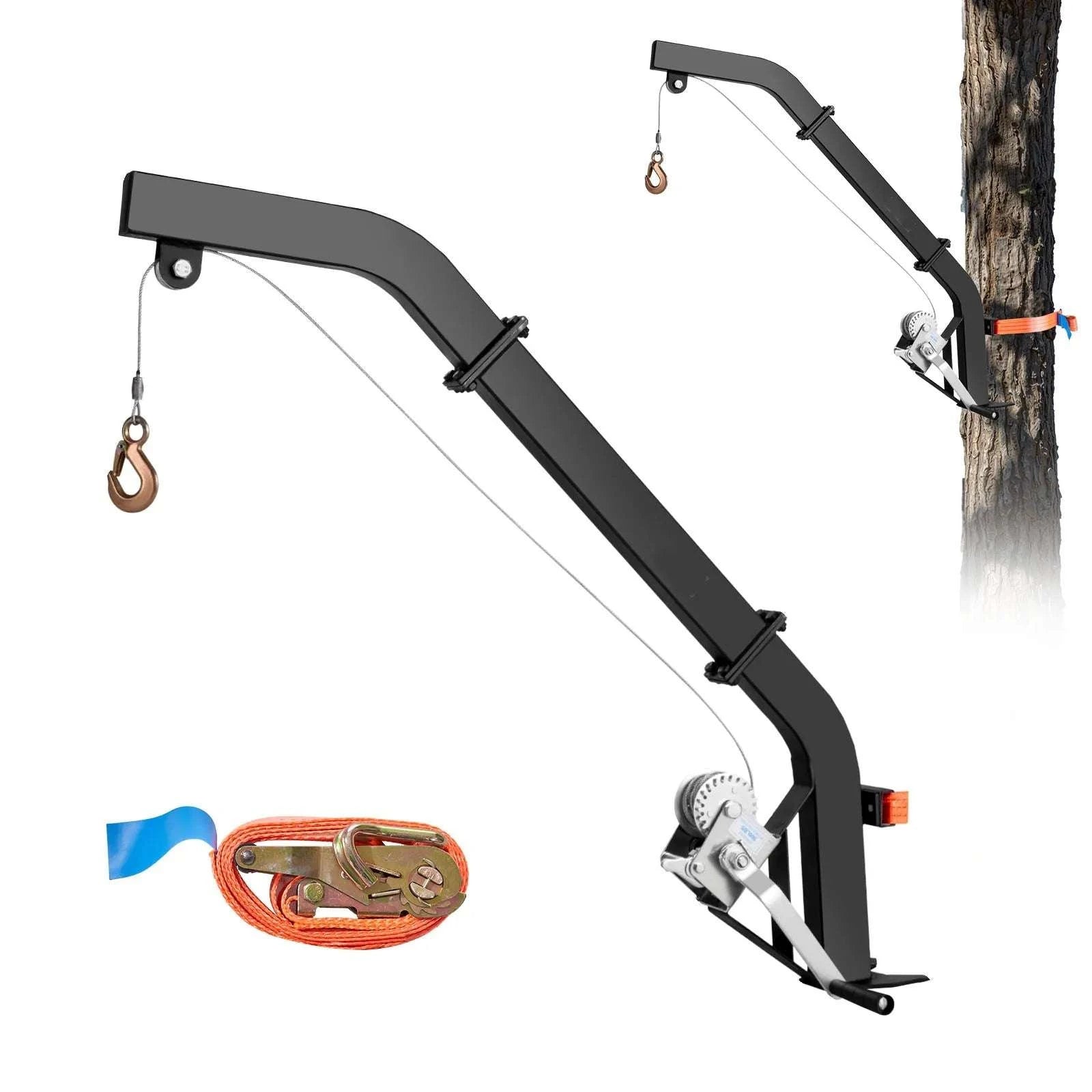 353 lb Tree Mounted Deer Hoist with Manual Winch & Strap-