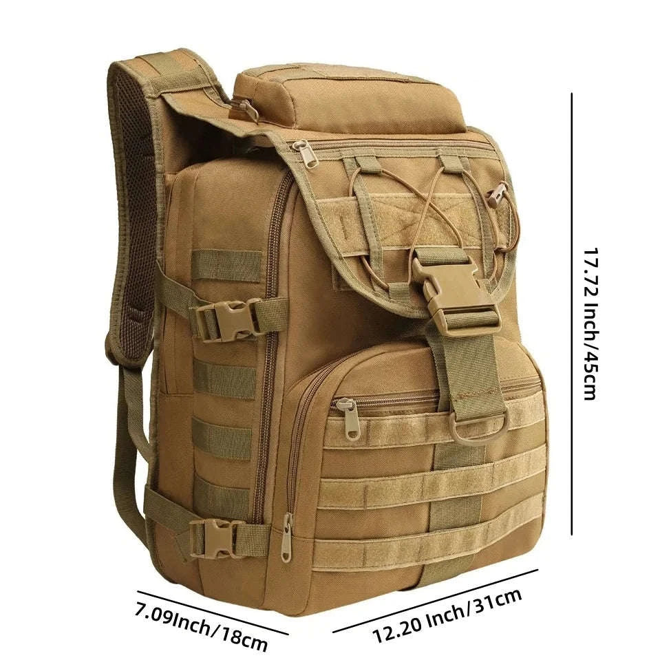 35L Large Capacity Tactical Backpack for Camping and Hiking-Black / United Kingdom