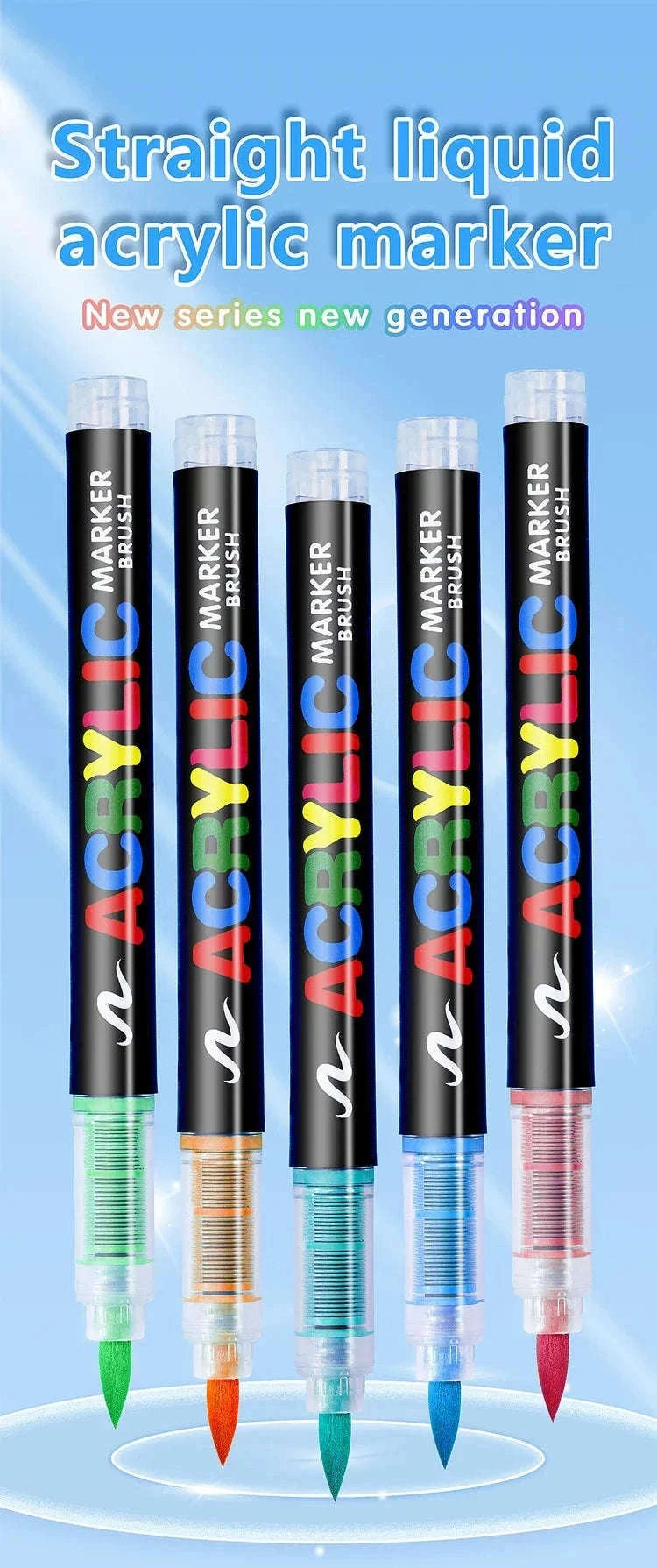 36-Color Acrylic Marker Pens Set with Brush Nib-12 Colors