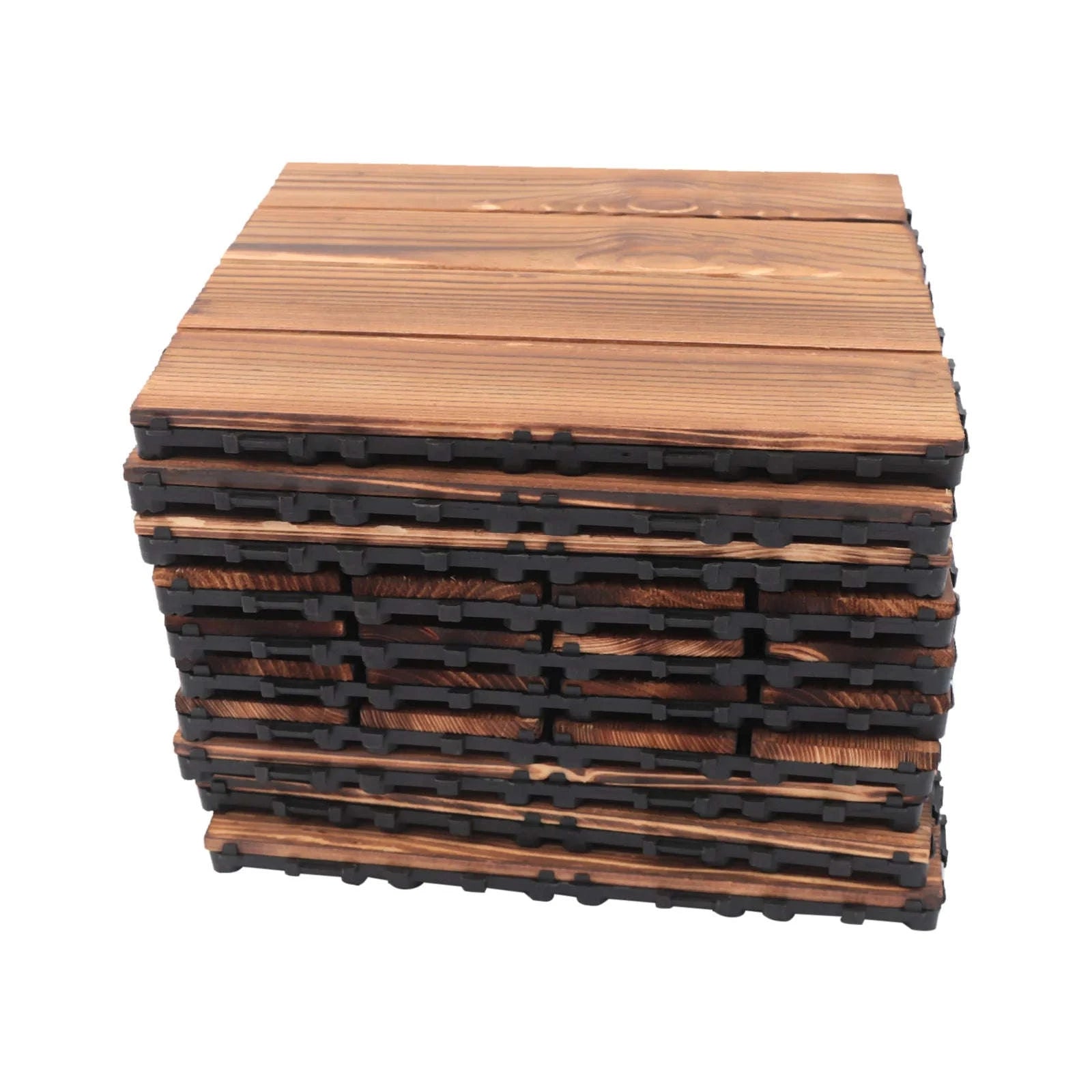 36-Piece Outdoor Wooden Flooring Tiles Set-Chocolate / GERMANY