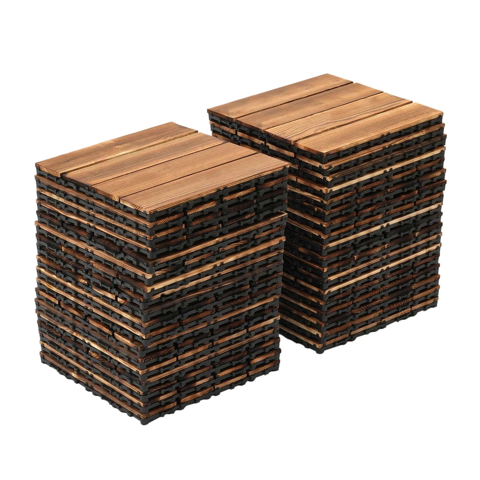 36-Piece Outdoor Wooden Flooring Tiles Set-Chocolate / GERMANY