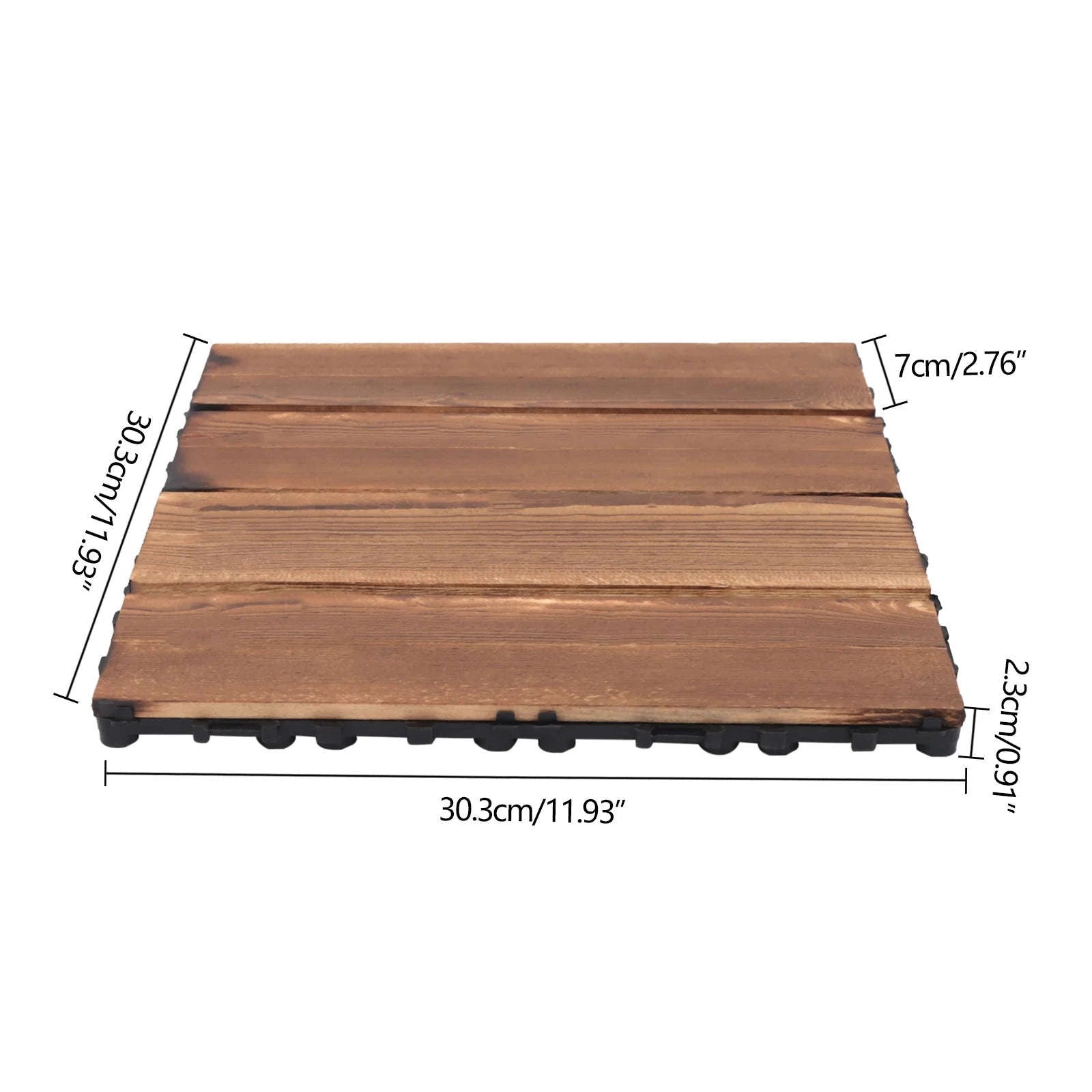 36-Piece Outdoor Wooden Flooring Tiles Set-Chocolate / GERMANY