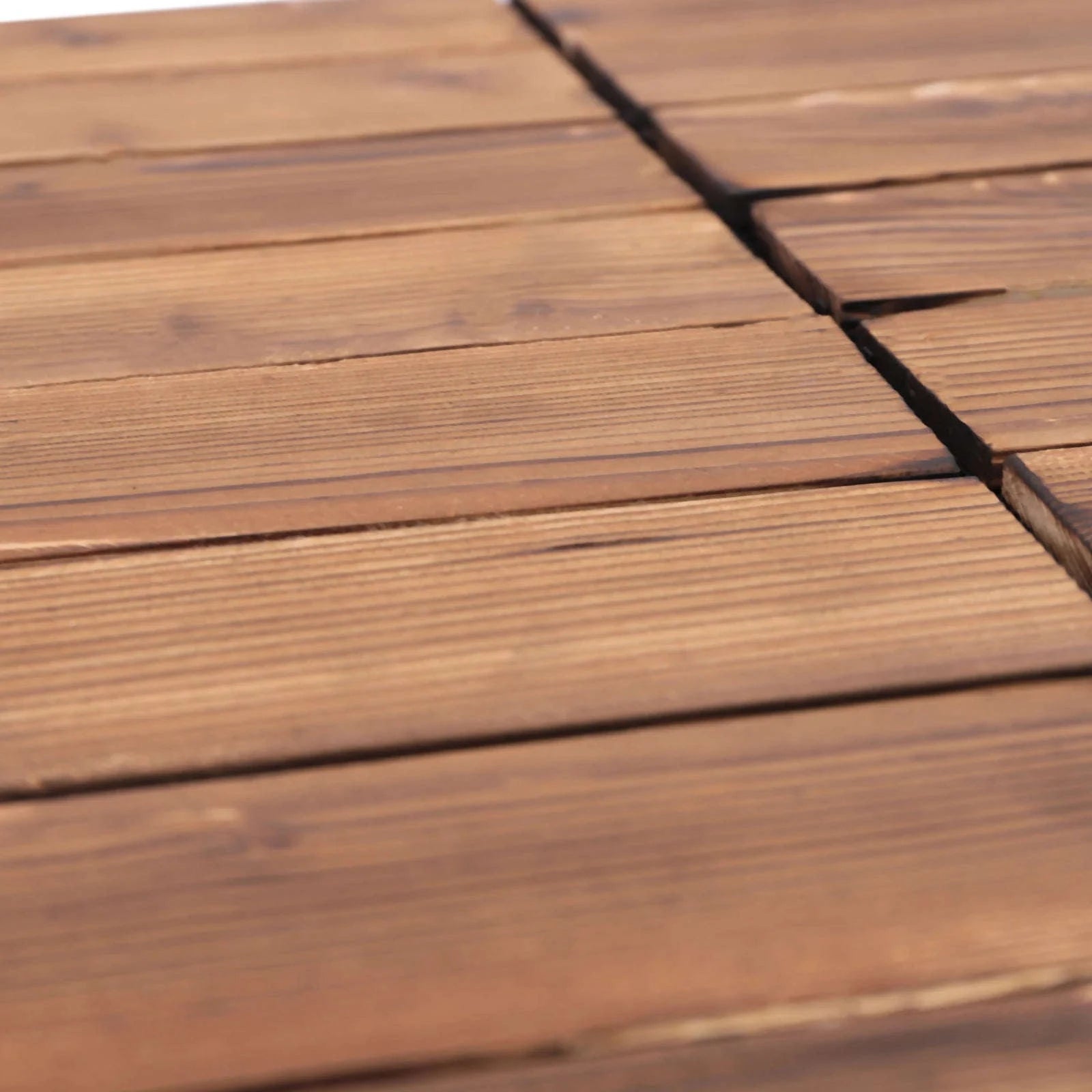 36-Piece Outdoor Wooden Flooring Tiles Set-Chocolate / GERMANY