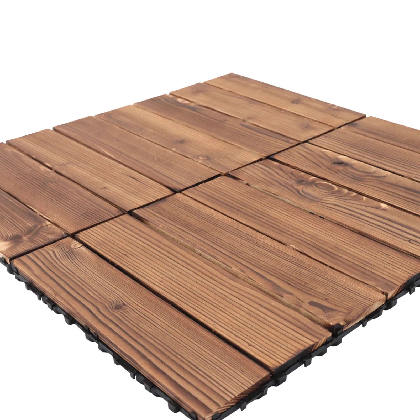 36-Piece Outdoor Wooden Flooring Tiles Set-Chocolate / GERMANY