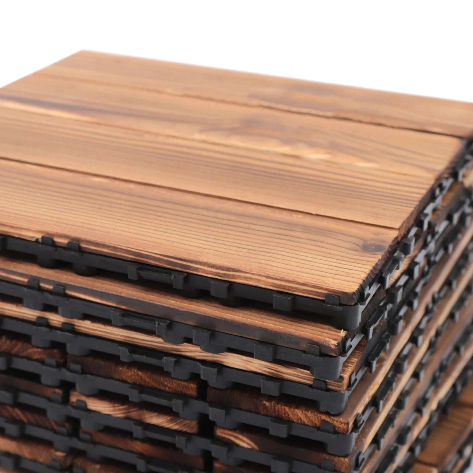 36-Piece Outdoor Wooden Flooring Tiles Set-Chocolate / GERMANY