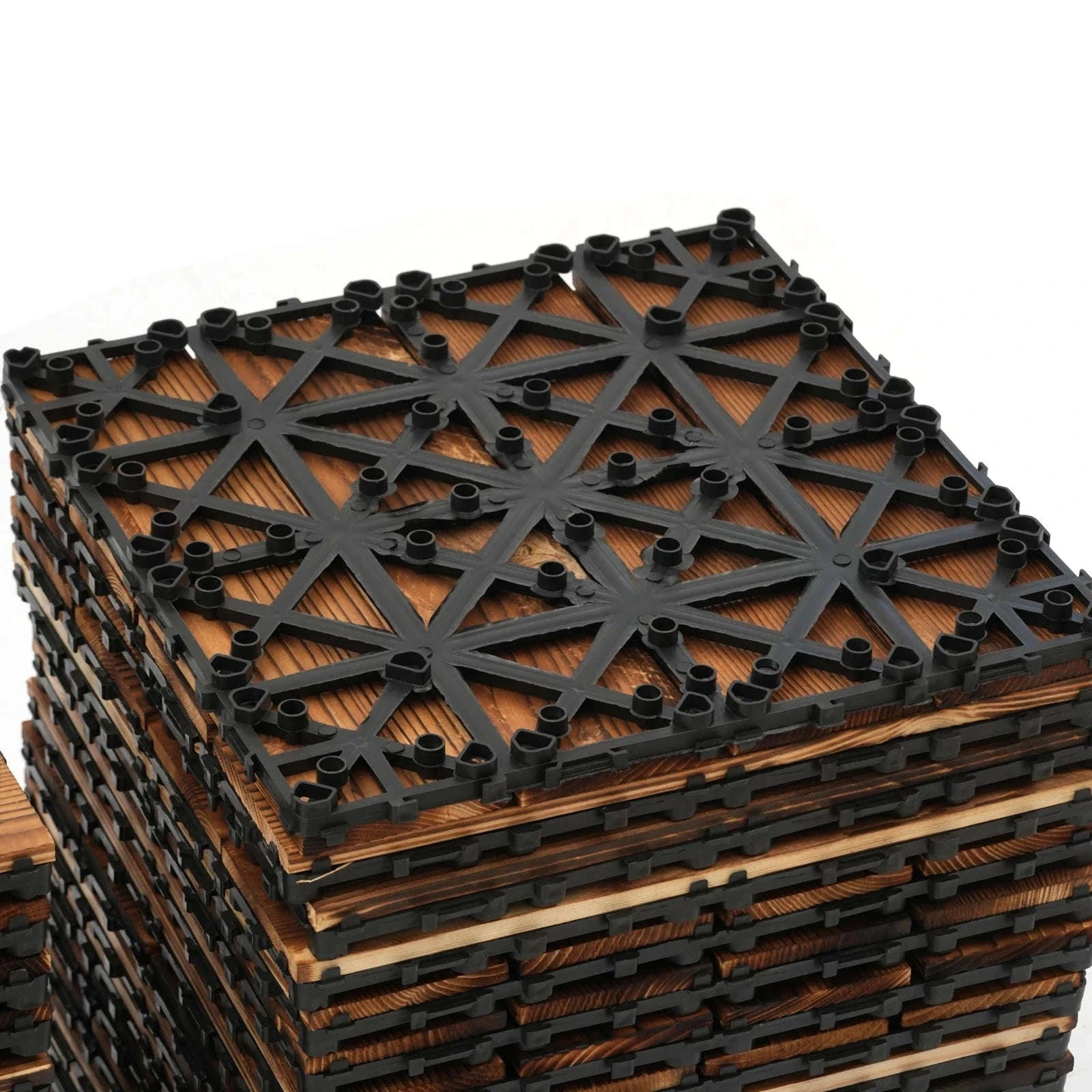 36-Piece Outdoor Wooden Flooring Tiles Set-Chocolate / GERMANY