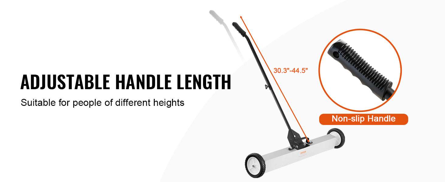 36" Rolling Magnetic Sweeper with Wheels & Adjustable Handle-23.6in 45lbs MAX / United States