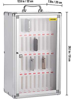 36-Slot Lockable Cell Phone Storage Cabinet Wall Mounted Organizer-36 Slots / CZECH REPUBLIC