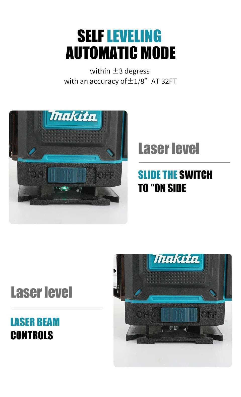 360° 4D 16-Line Laser Level Self-Leveling Cross Line Tool-1Battery 1Charger UK