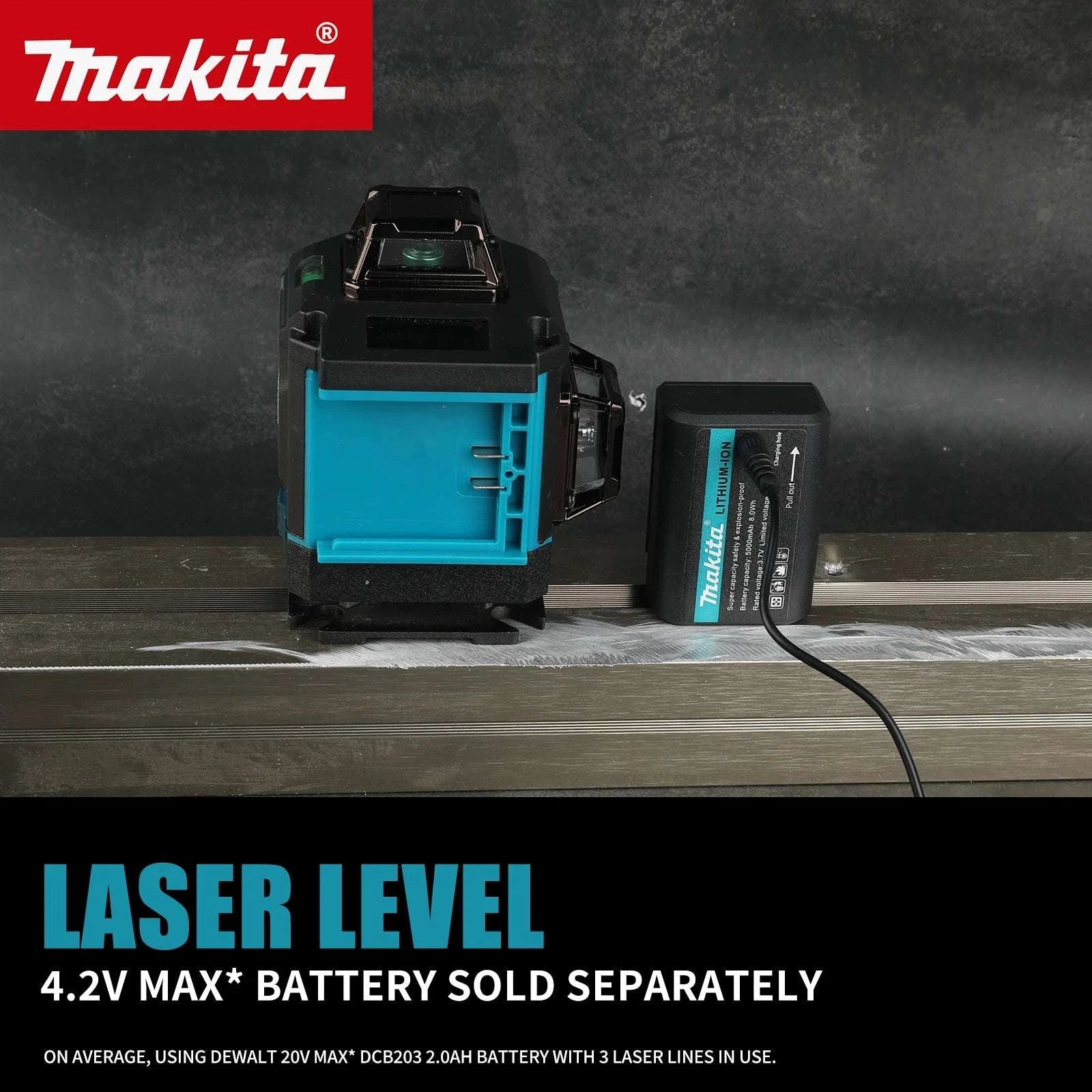 360° 4D 16-Line Laser Level Self-Leveling Cross Line Tool-1Battery 1Charger UK
