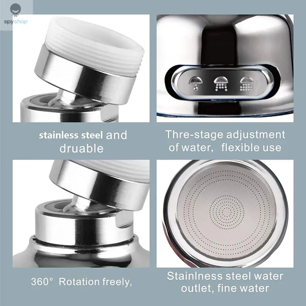 360 Degree Swivel Kitchen Faucet Aerator Adjustable Dual Mode Sprayer Filter Diffuser Water Saving Nozzle Bath Faucet Connector Spy-shop.com