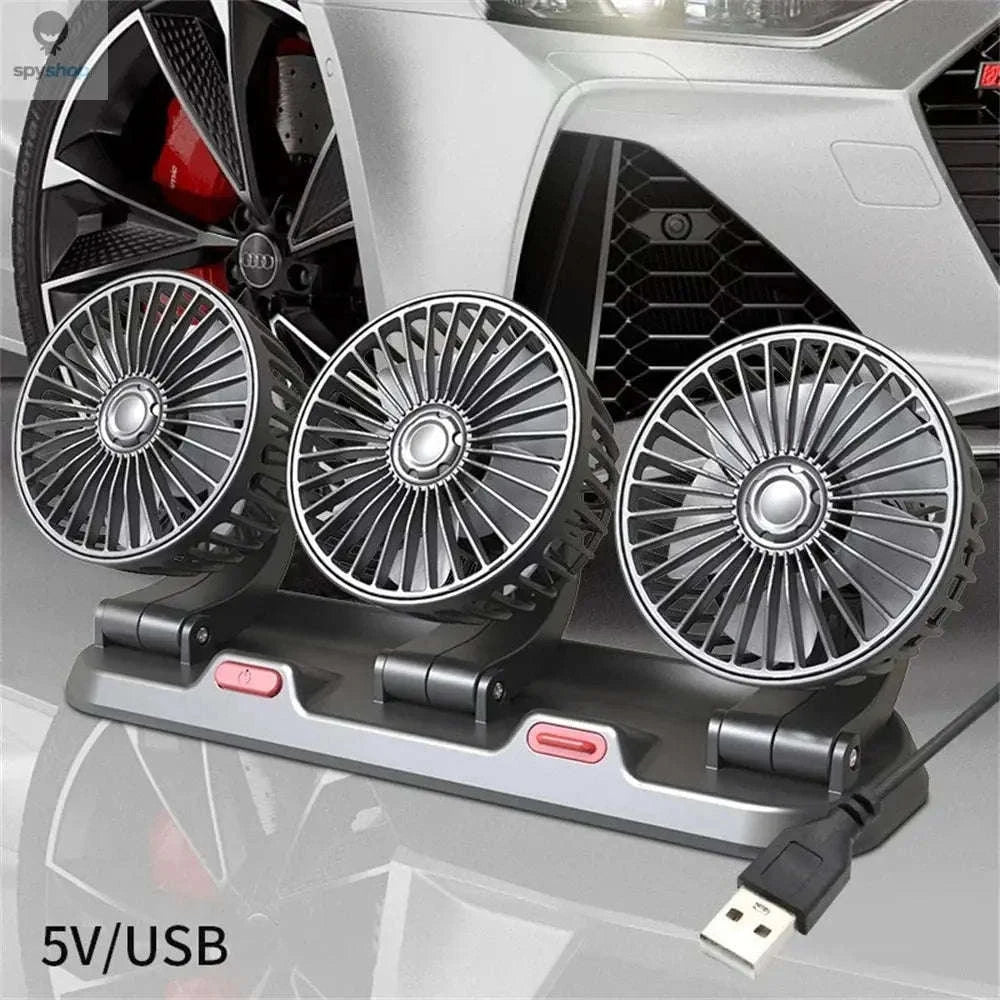 360° Adjustable Car Fan-3 Head 24V Car cigar