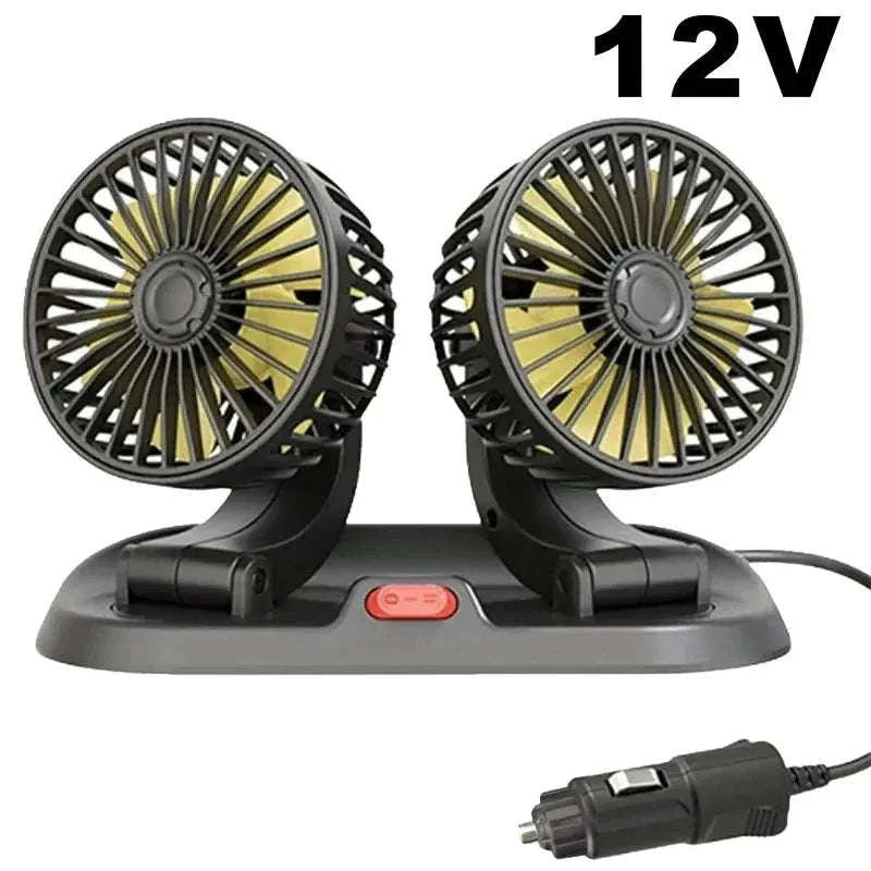 360° Adjustable Car Fan-3 Head 24V Car cigar
