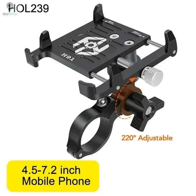 360° Aluminum Bike Phone Holder with Secure Mechanical Lock-HOL240
