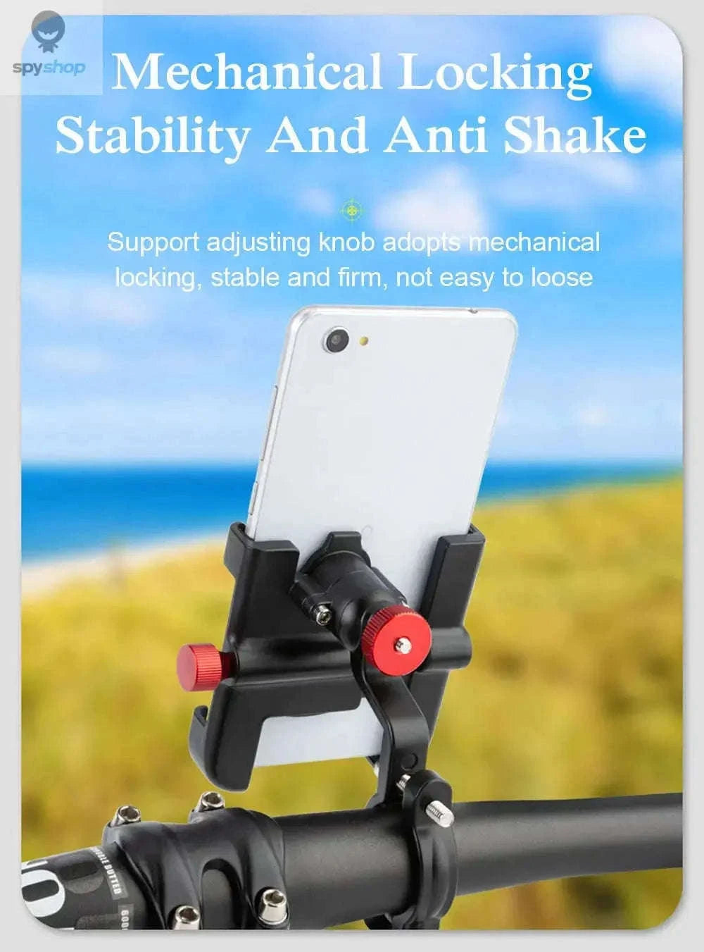 360° Aluminum Bike Phone Holder with Secure Mechanical Lock-HOL240