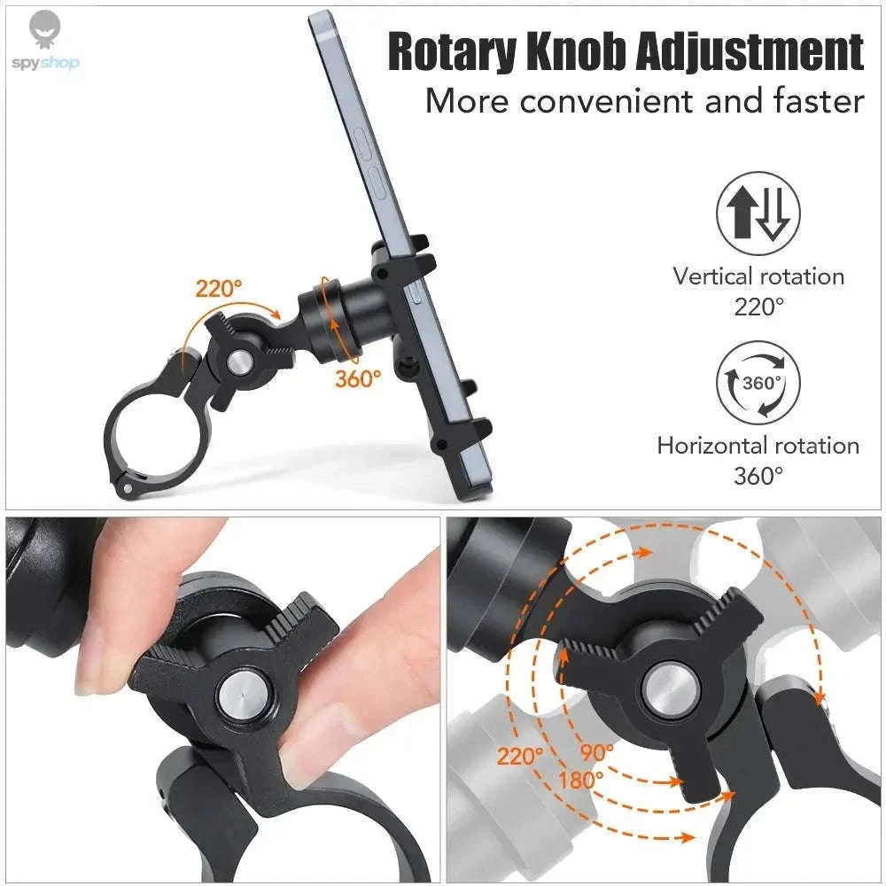 360° Aluminum Bike Phone Holder with Secure Mechanical Lock-HOL240