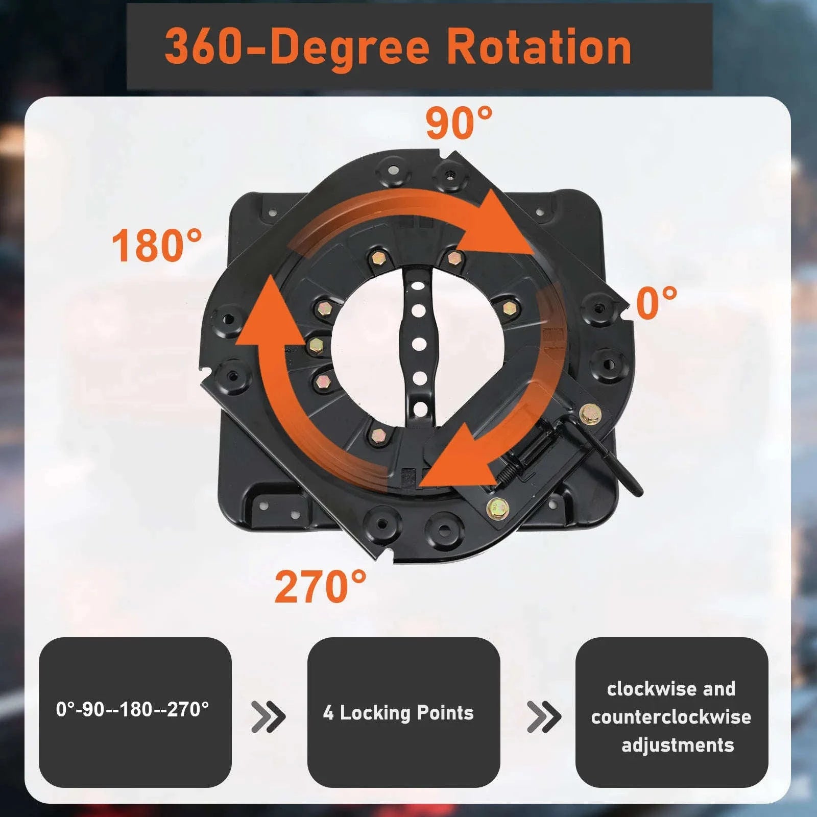 360 Degree Rotating Seat Swivel Base 130 kg for Campervan and RV-Germany
