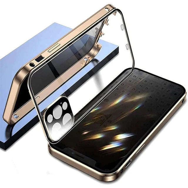 360° Privacy Magnetic Glass Case with Lens Protection for iPhone-Black / iPhone16ProMax